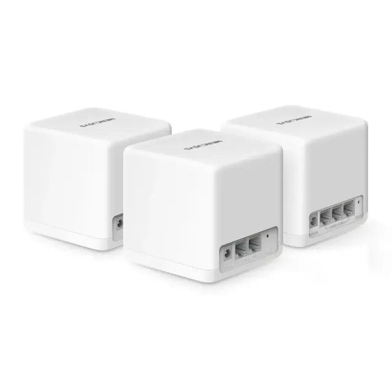Mesh-süsteem MERCUSYS Halo H60X (3-pakk) — Kaheribaline Wi‑Fi 6, kuni 1500 Mbps, leviala 550 m², 2× LAN-porti