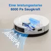 Robot vacuum cleaner Ecovacs DEEBOT N20 — LDS navigation, 8000 Pa, 5200 mAh, 300 min runtime, OZMO mopping, 0.4 L dustbin, Valge