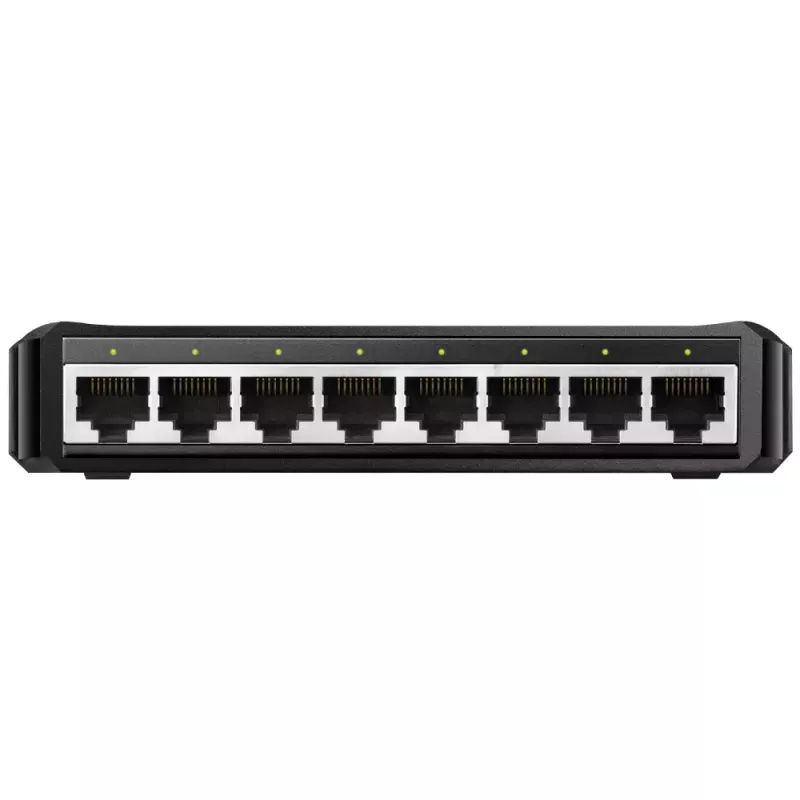 Võrgulüliti Cudy GS108D 8-pordiline Gigabit Ethernet (10/100/1000), 16 Gbit/s lülitus, DC 5V, lauaarvuti, must