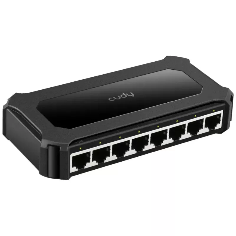 Võrgulüliti Cudy GS108D 8-pordiline Gigabit Ethernet (10/100/1000), 16 Gbit/s lülitus, DC 5V, lauaarvuti, must