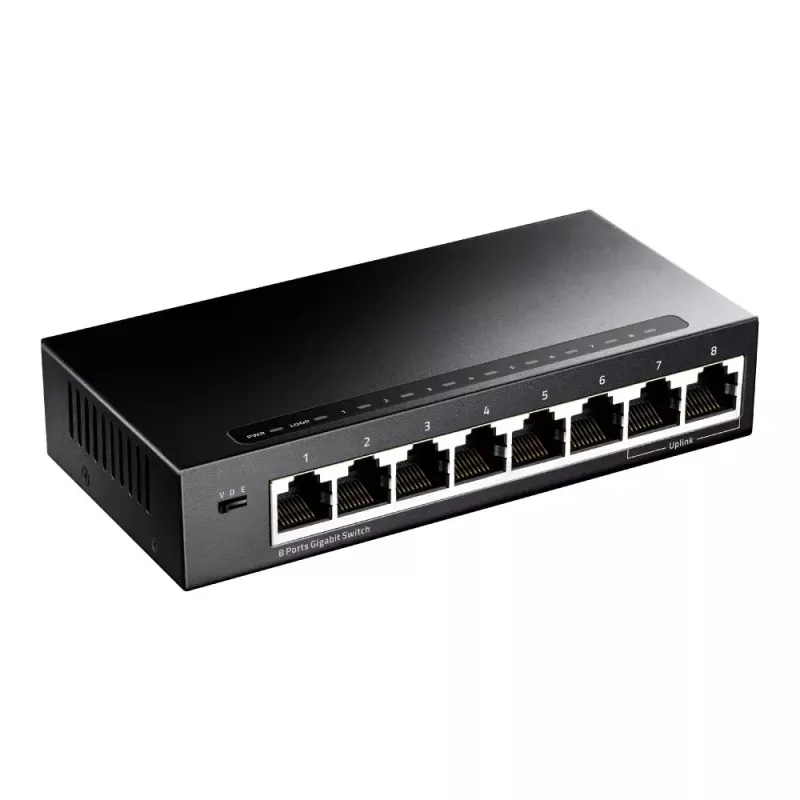 Võrgulüliti Cudy GS108 — 8-pordiline Gigabit Ethernet (10/100/1000), must, 16 Gbit/s lülitusvõimekus