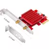 Sisemine WLAN/Bluetooth PCIe võrgukaart Cudy WE3000S — Kolmriba 2.4/5/6 GHz, Intel AX210, Bluetooth 5.2, 2400 Mbps, Täiskõrgus/Madalkõrgus
