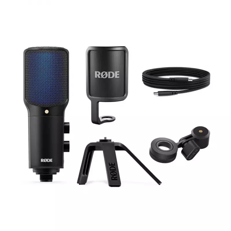 Kondensaatormikrofon USB PC-le RØDE NT-USB+ — kardioid, 24-bit/48 kHz, 20–20000 Hz, 3,5 mm kõrvaklappide väljund, USB-C, must
