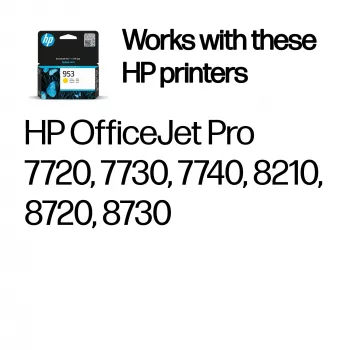 HP 953 kollane Originaal tindikassett, kollane, 1 tk, 630 lehekülge
