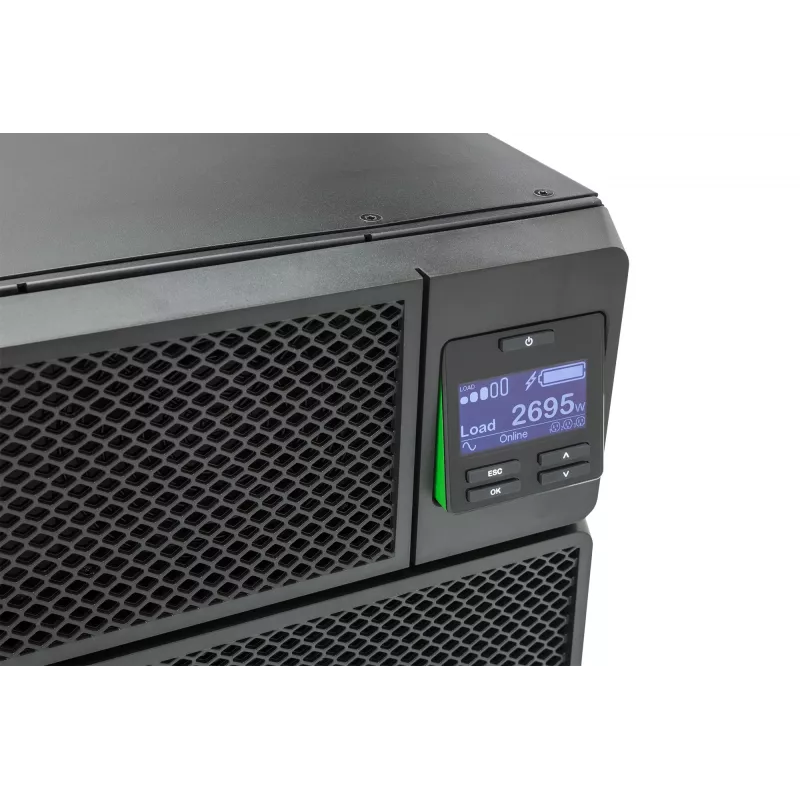 APC Smart-UPS On-Line SRT6KRMXLI - 6kW/VA, 6x C13 + 4x C19 + juhtmega 1-faasiline väljund, riiulisse paigaldatav, sisseehitatud NMC