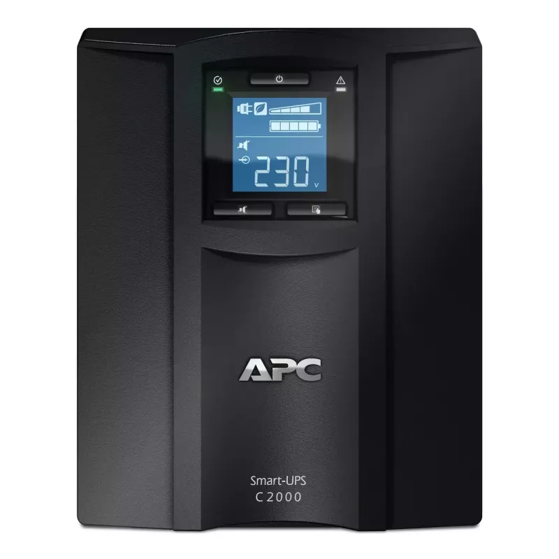 APC Smart-UPS C, Line Interactive, 2000VA, Tower, 230V, 6x IEC C13+1x IEC C19 pistikupesa, USB ja jadaühendus, AVR, graafiline LCD
