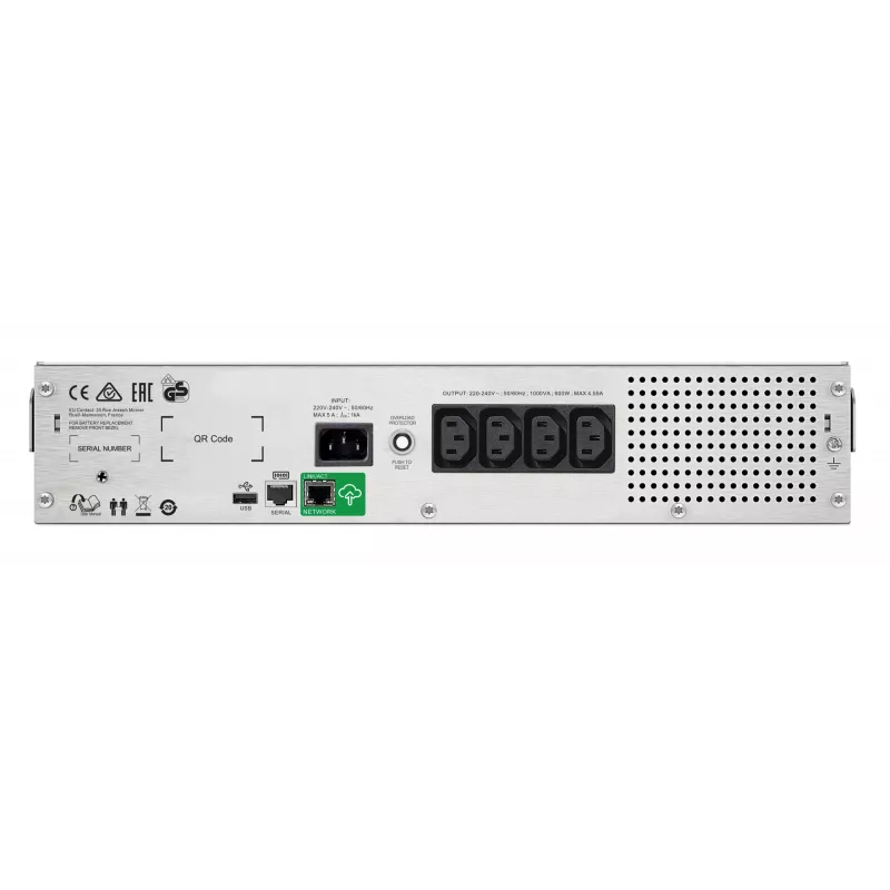 APC Smart-UPS C, Line Interactive, 1500VA, Rackmount 2U, 230V, 4x IEC C13 pistikupesa, SmartConnect port, USB ja jadaühendus, AVR, graafiline LCD
