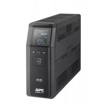 APC Back-UPS Pro, 1200VA/720W, Torn, 230V, 8x IEC C13 pistikupesa, Siinuslaine, AVR, USB Type A + C pordid, LCD, Kasutaja vahetatav aku