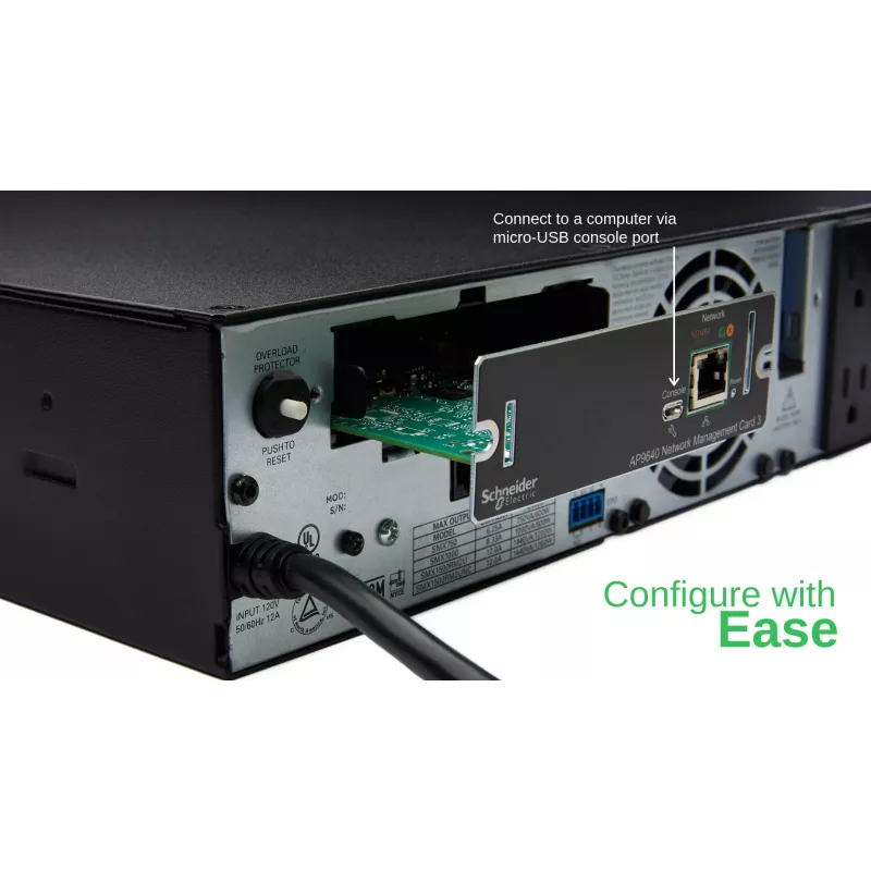 APC AP9640 Smart-UPS võrguhalduskaart (gen3), Võrguhalduskaart, SmartSlot, 12,1 mm, 11,4 mm, 38 mm, 80 g