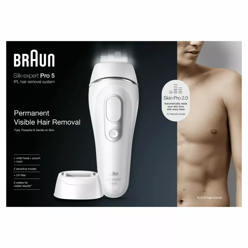 Epileerimisaparaat Braun Silk-expert Pro PL5145 Intensiivne impulssvalgus IPL Valge