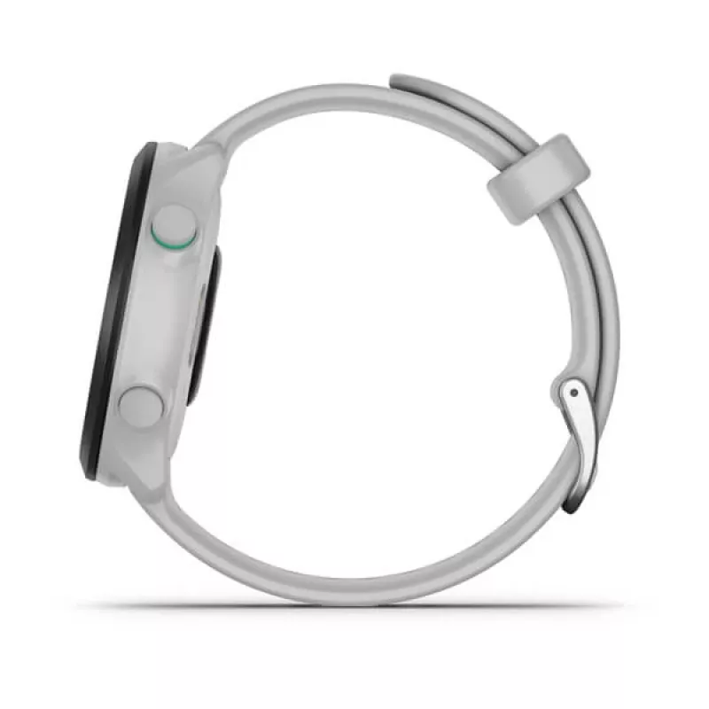 Nutikell GARMIN Forerunner 55 — 42 mm ümmargune spordikell, GPS/GLONASS/Galileo, 14-päevane aku, 5 ATM, valge silikoonrihm