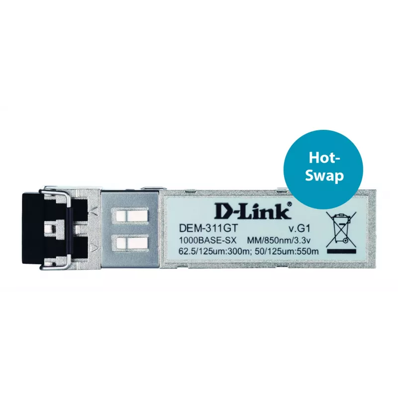 D-Link 1-pordiline mini-GBIC SFP 1000BaseSX-le, 550 m, kõigile