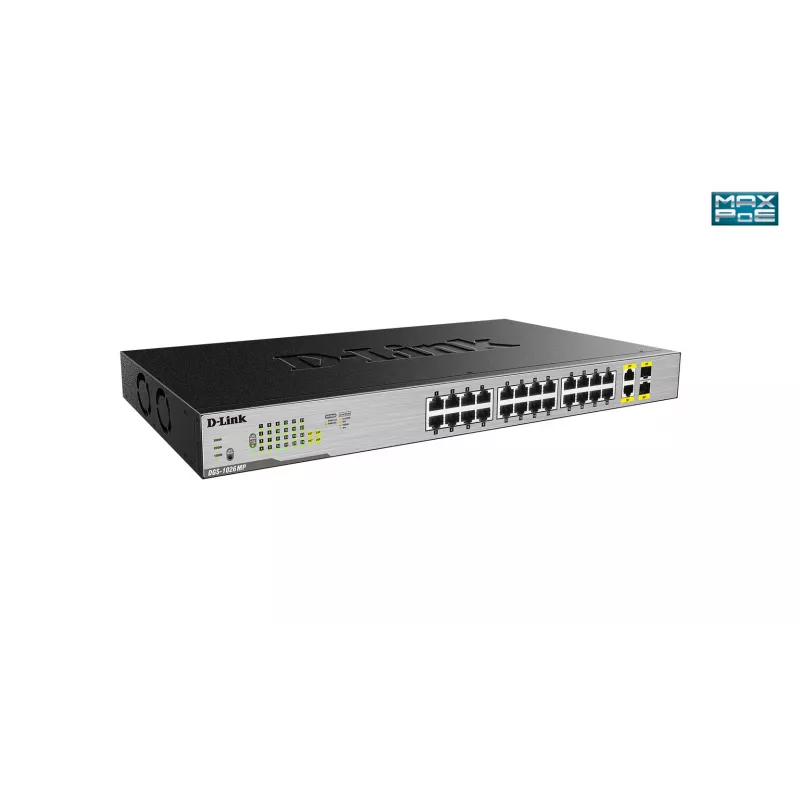 D-Link 24-portine laua-Gigabit-haldamata PoE-lüliti 2 x 100/1000Mbps kombopordiga