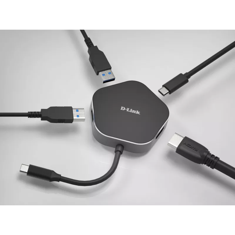 D-Link 4-in-1 USB-C jaotur HDMI ja toiteedastusega