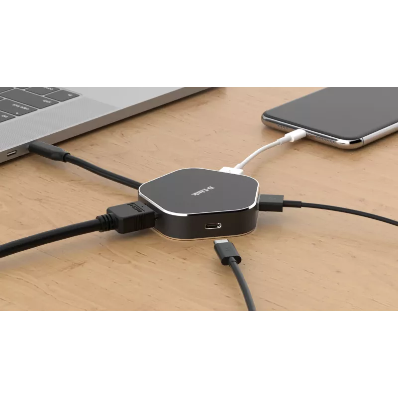 D-Link 4-in-1 USB-C jaotur HDMI ja toiteedastusega