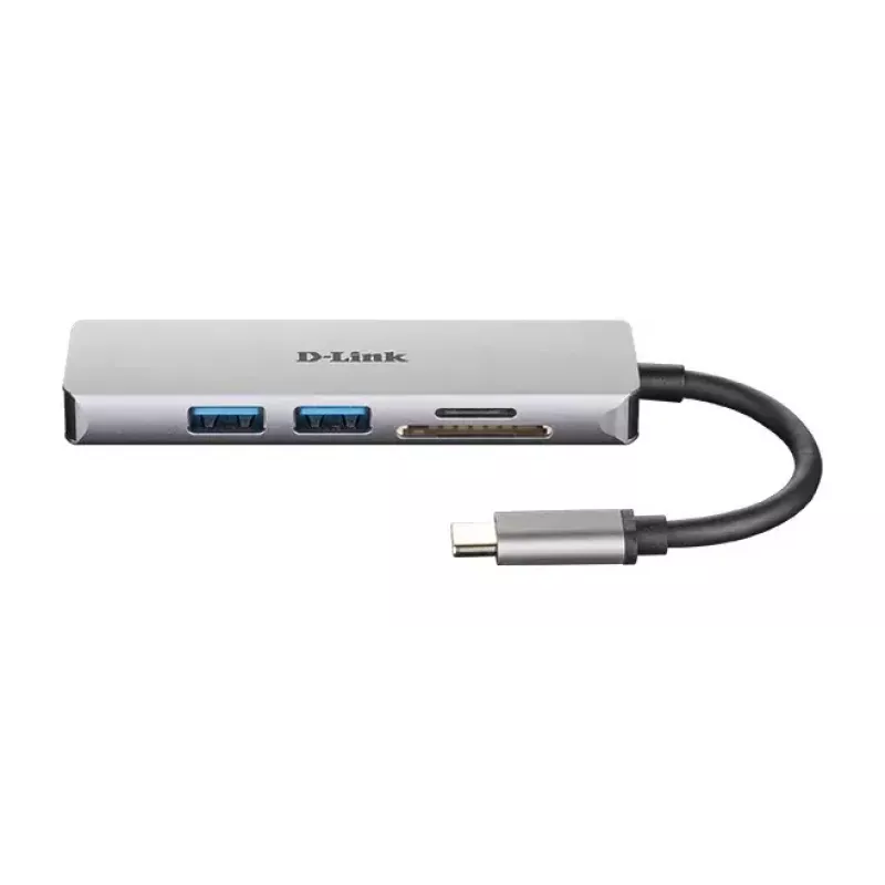 D-Link 5-in-1 USB-C jaotur HDMI ja SD/microSD-kaardilugejaga