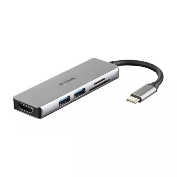 D-Link 5-in-1 USB-C jaotur HDMI ja SD/microSD-kaardilugejaga