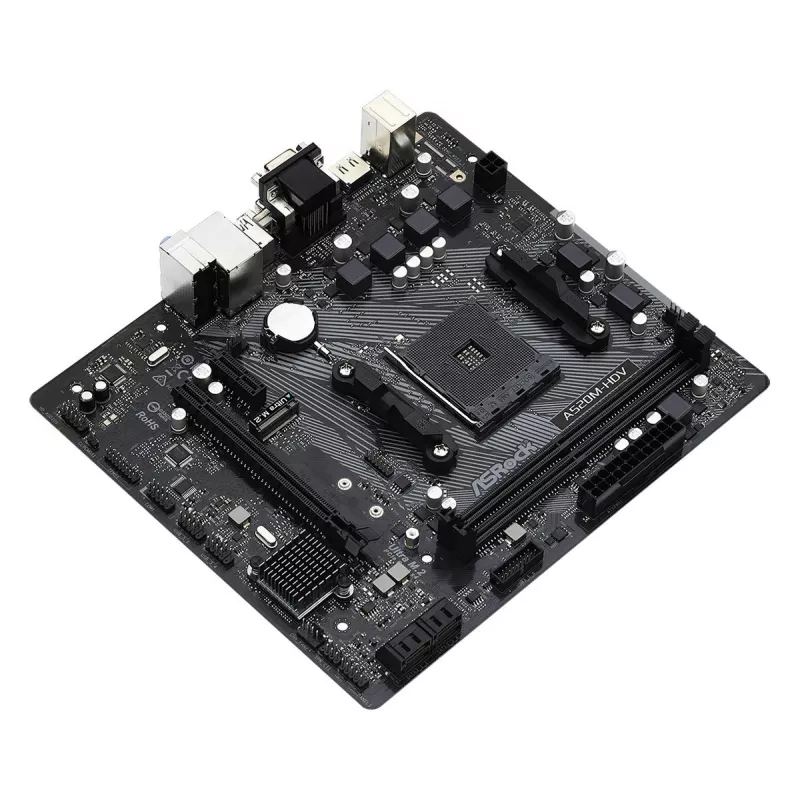 ASRock emaplaat A520M-HDV AM4 AMD A520 2 X DDR4 USB 3.2 SATA 3 7.1ch HD Audio mATX