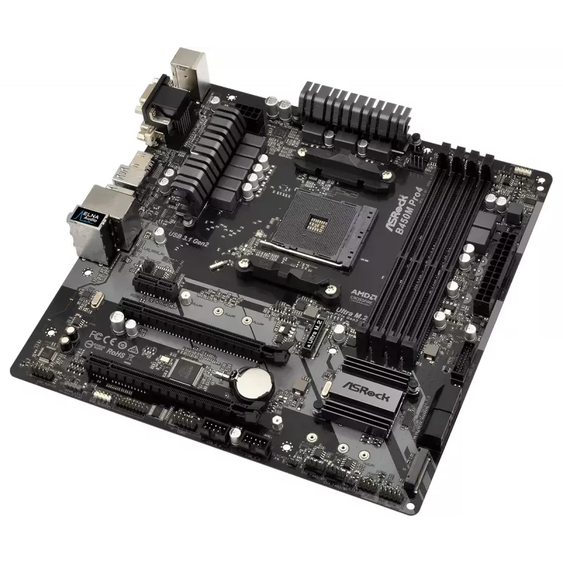 Emaplaat ASRock B450M PRO4 AMD B450 Socket AM4 micro ATX