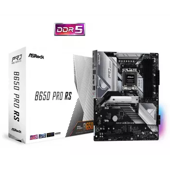 Emaplaat ASRock B650 Pro RS — ATX, pesa AM5, AMD B650, DDR5, 4 DIMM, 128 GB, 2.5Gb LAN, 1x M.2, HDMI, DisplayPort