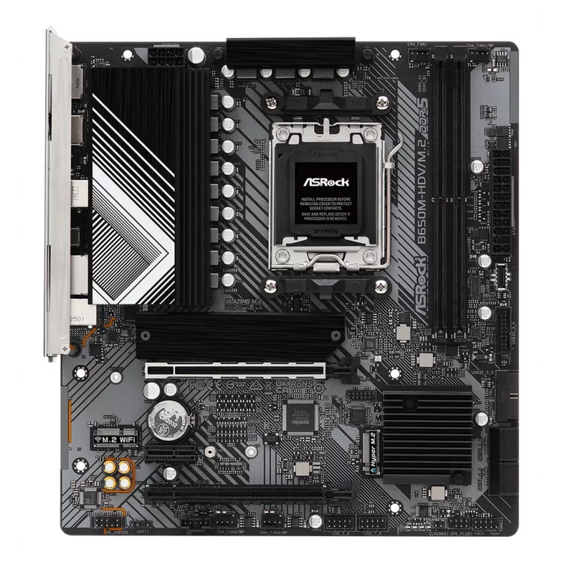 Emaplaat ASRock B650M-HDV/M.2 micro ATX — AMD B650, Socket AM5, DDR5, 2 mälupesa, 64GB, M.2 ja SATA III