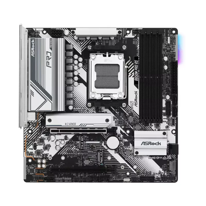 Emaplaat ASRock B650M Pro RS — AMD B650, pesa AM5, micro ATX, DDR5, 4x DIMM, 128 GB, 2.5Gb LAN, 1x M.2, HDMI, DP