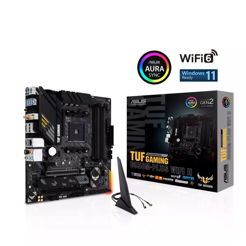 Emaplaat ASUS TUF GAMING B550M-PLUS WIFI II AMD B550 pesa AM4 micro ATX