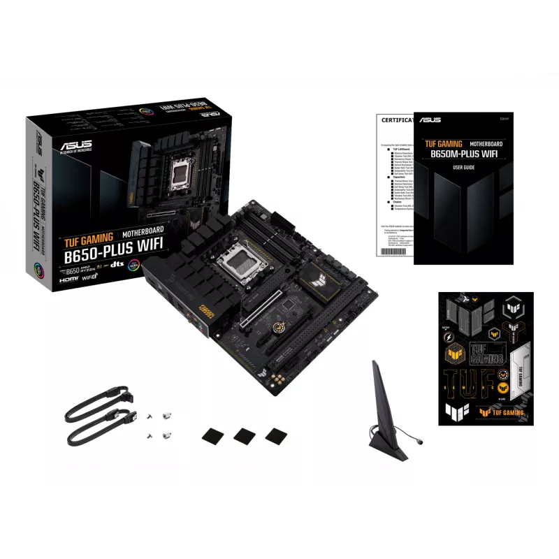 Emaplaat ASUS TUF GAMING B650-PLUS WIFI — AMD B650, Socket AM5, ATX, DDR5, 4 DIMM, Wi‑Fi 6, 2.5Gb LAN, 3x M.2