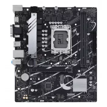 Emaplaat ASUS PRIME B760M-K D4 — Intel B760, LGA 1700, Micro ATX, 2x DDR4 DIMM, 64 GB, M.2, SATA III, 2.5Gb Ethernet