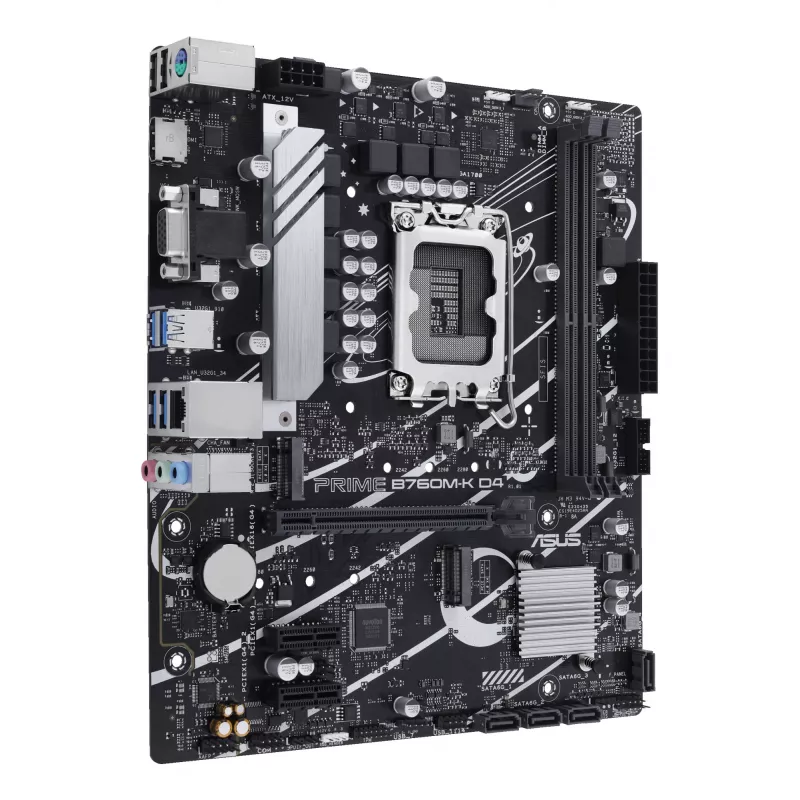 Emaplaat ASUS PRIME B760M-K D4 — Intel B760, LGA 1700, Micro ATX, 2x DDR4 DIMM, 64 GB, M.2, SATA III, 2.5Gb Ethernet