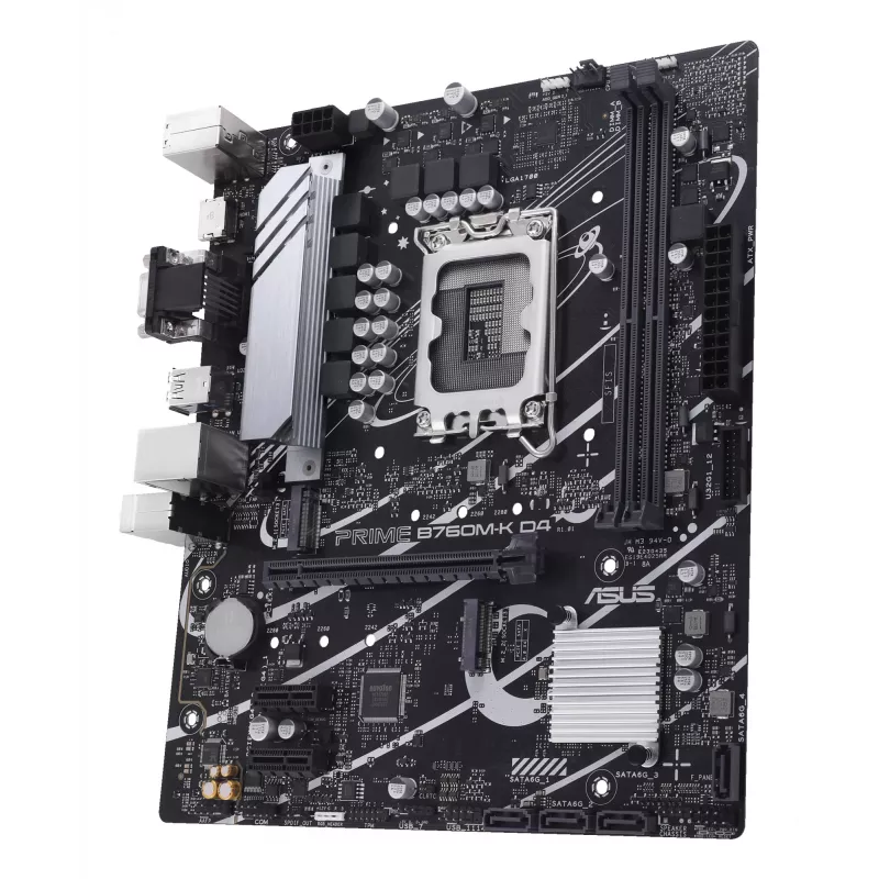 Emaplaat ASUS PRIME B760M-K D4 — Intel B760, LGA 1700, Micro ATX, 2x DDR4 DIMM, 64 GB, M.2, SATA III, 2.5Gb Ethernet