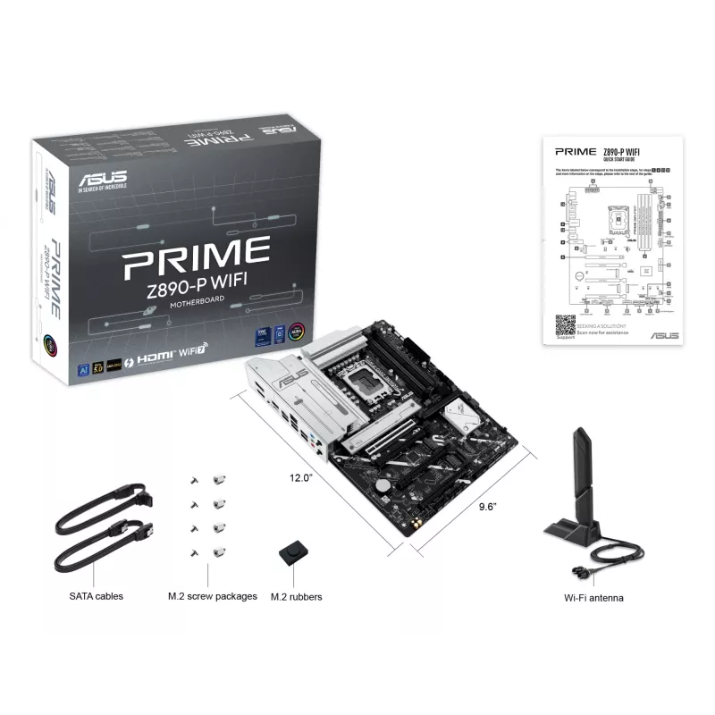 Emaplaat ASUS PRIME Z890‑P WIFI Intel Z890 LGA 1851 ATX, DDR5, 4x DIMM, 4x M.2, Wi‑Fi 7, 2.5Gb LAN