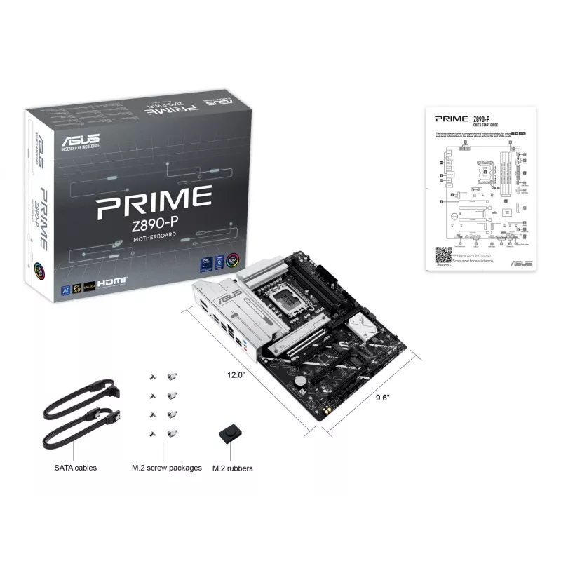 Emaplaat ASUS PRIME Z890-P — Intel Z890, LGA 1851, ATX, DDR5, 4x DIMM, 192GB, 4x M.2, 2,5Gb LAN, HDMI 2.1, 1x USB-C