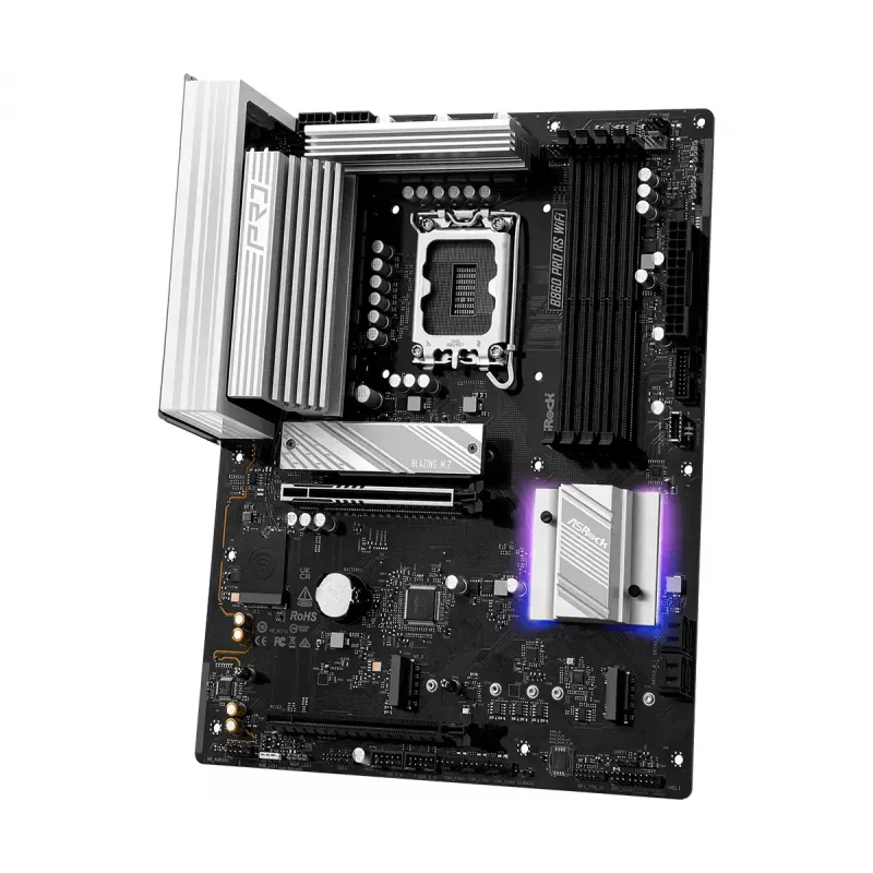 Emaplaat ASRock B860 Pro RS WiFi Intel B860 LGA1851 ATX, 4x DDR5 pesa, 256GB, Wi‑Fi 6E, 2.5GbE