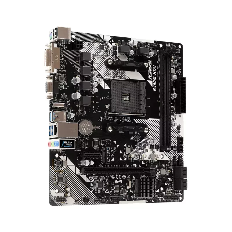 Emaplaat ASRock B450M-HDV R4.0 AMD B450 Socket AM4 micro ATX