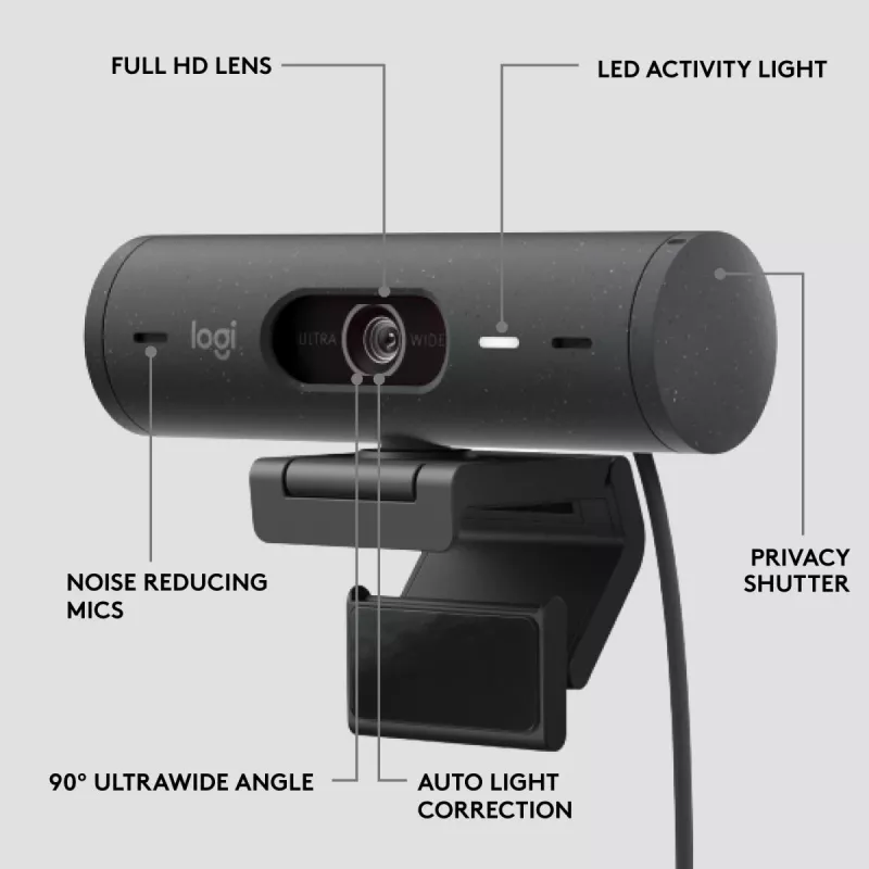LOGITECH Brio 500 Full HD veebikaamera Graphite