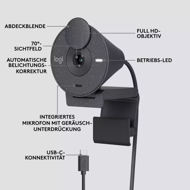 LOGITECH Brio 300 Full HD veebikaamera - grafiit