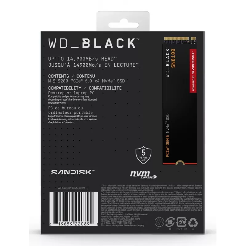 WESTERN DIGITAL SSD - WD_Must SN8100 - 4TB - M.2 2280