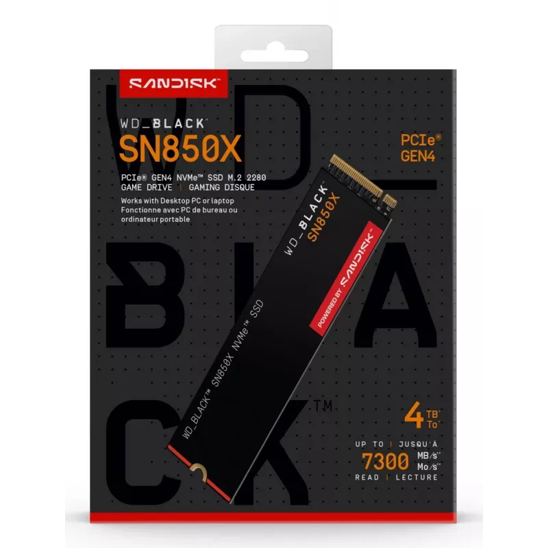 WESTERN DIGITAL SSD - WD_Must SN850X - 4TB - Pci-e Gen4 x4 - M.2 2280