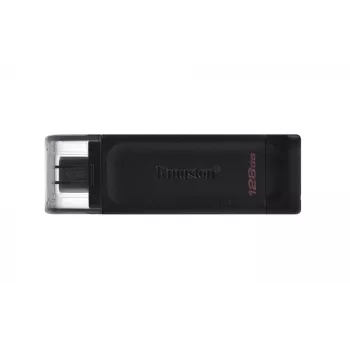 Kingston Technology DataTraveler 128GB USB-C 3.2 Gen 1 70, 128 GB, USB USB-C, 3.2 Gen 1 (3.1 Gen 1), Müts, 7 g, Must