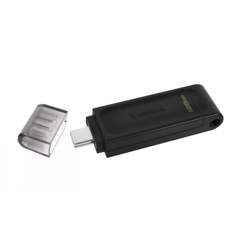 Kingston Technology DataTraveler 128GB USB-C 3.2 Gen 1 70, 128 GB, USB USB-C, 3.2 Gen 1 (3.1 Gen 1), Müts, 7 g, Must