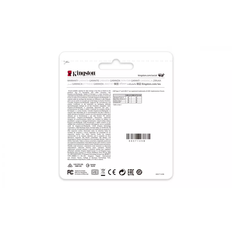 Kingston Technology DataTraveler 128GB USB-C 3.2 Gen 1 70, 128 GB, USB USB-C, 3.2 Gen 1 (3.1 Gen 1), Müts, 7 g, Must