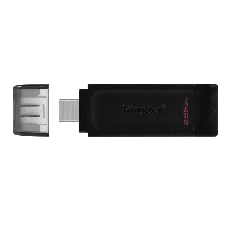 Kingston Technology DataTraveler 256GB USB-C 3.2 Gen 1 70, 256 GB, USB USB-C, 3.2 Gen 1 (3.1 Gen 1), Cap, 7 g, Must