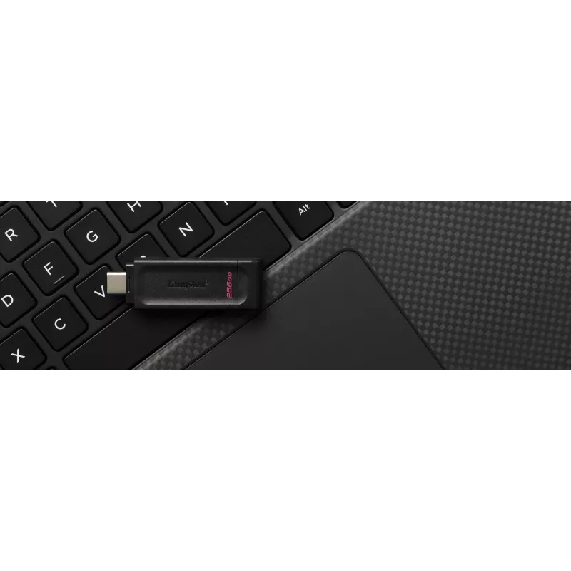 Kingston Technology DataTraveler 256GB USB-C 3.2 Gen 1 70, 256 GB, USB USB-C, 3.2 Gen 1 (3.1 Gen 1), Cap, 7 g, Must