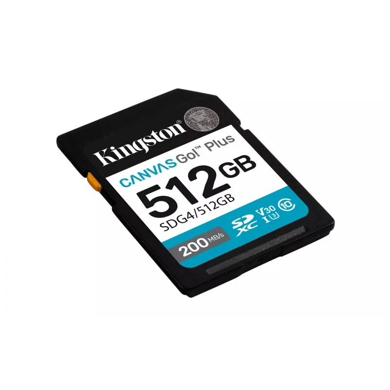 “Kingston Technology Canvas Go! Plus” 512GB SDXC “Canvas Go Plus Gen4” 200MB/s C10 UHS-I U3 V30