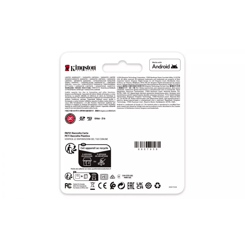 Kingston Technology 256GB microSDXC Canvas Go Plus Gen4 200MB/s A2 U3 V30 kaart + adapter