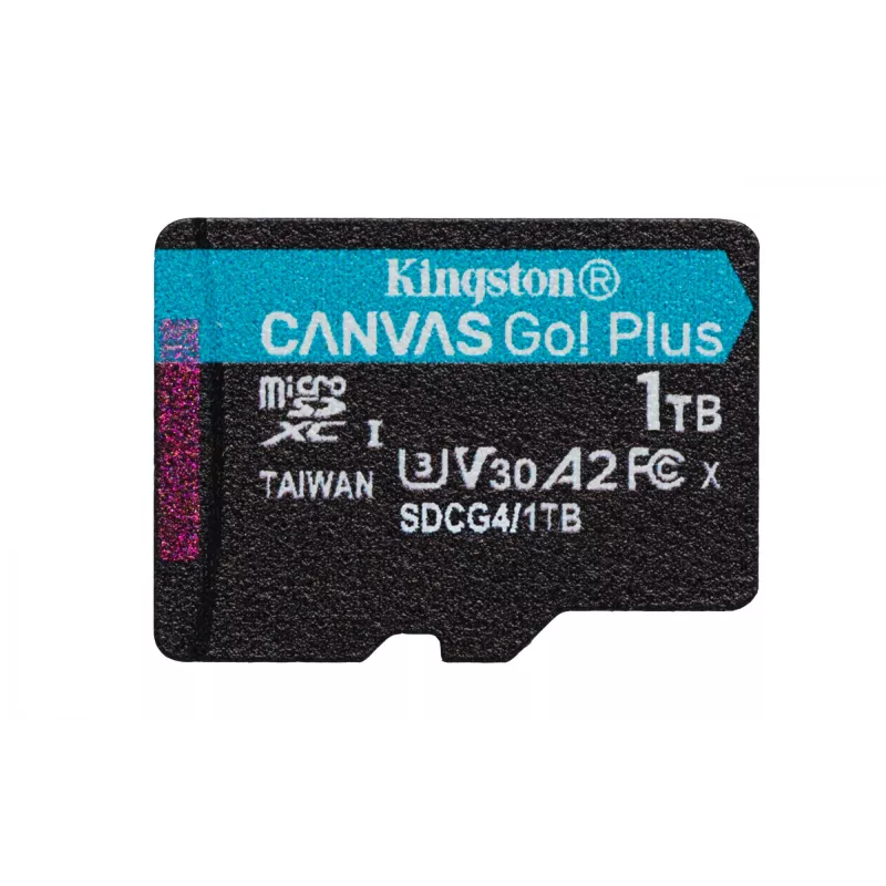 Kingston Technology 1TB microSDXC Canvas Go Plus Gen4 200MB/s A2 U3 V30 kaart + adapter