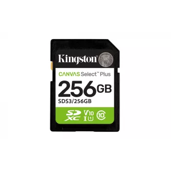 SDXC-mälukaart KINGSTON Canvas Select Plus Gen3 256GB SD UHS‑I 150MB/s C10 U1 V10