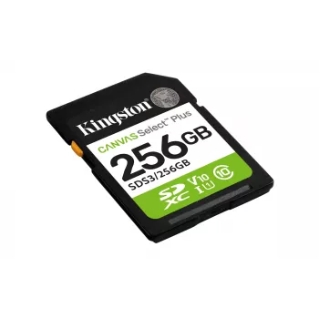 SDXC-mälukaart KINGSTON Canvas Select Plus Gen3 256GB SD UHS‑I 150MB/s C10 U1 V10