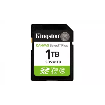SD-mälukaart KINGSTON Canvas Select Plus Gen3 1TB SDXC UHS-I V30 U3 Class 10, 150 MB/s